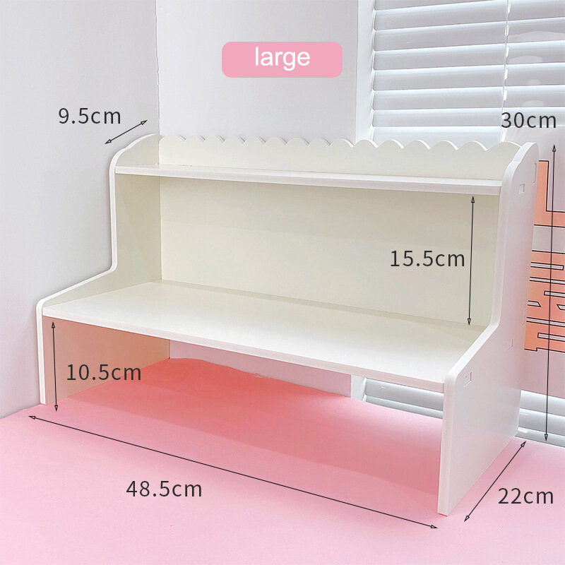 Multi-Layer Desktop Shelf, Student Dormitory Storage Box, Aumento de papelaria, Cosméticos Organizador, Home Office Supplies