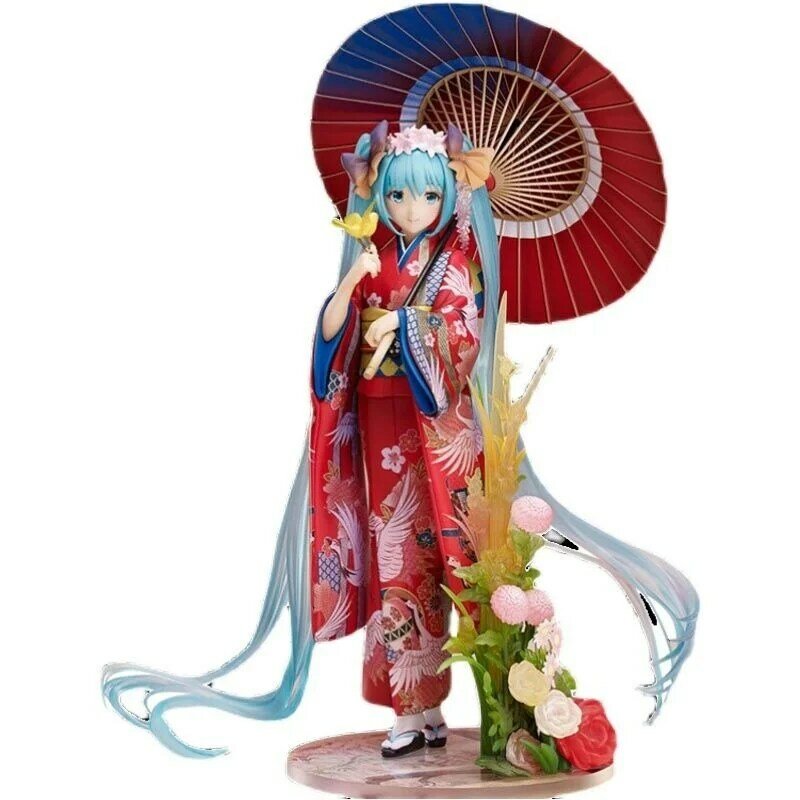 Hatsune miku kimono cor roupas feitas à mão animação bidimensional periférica modelo decoração presente de aniversário chassis