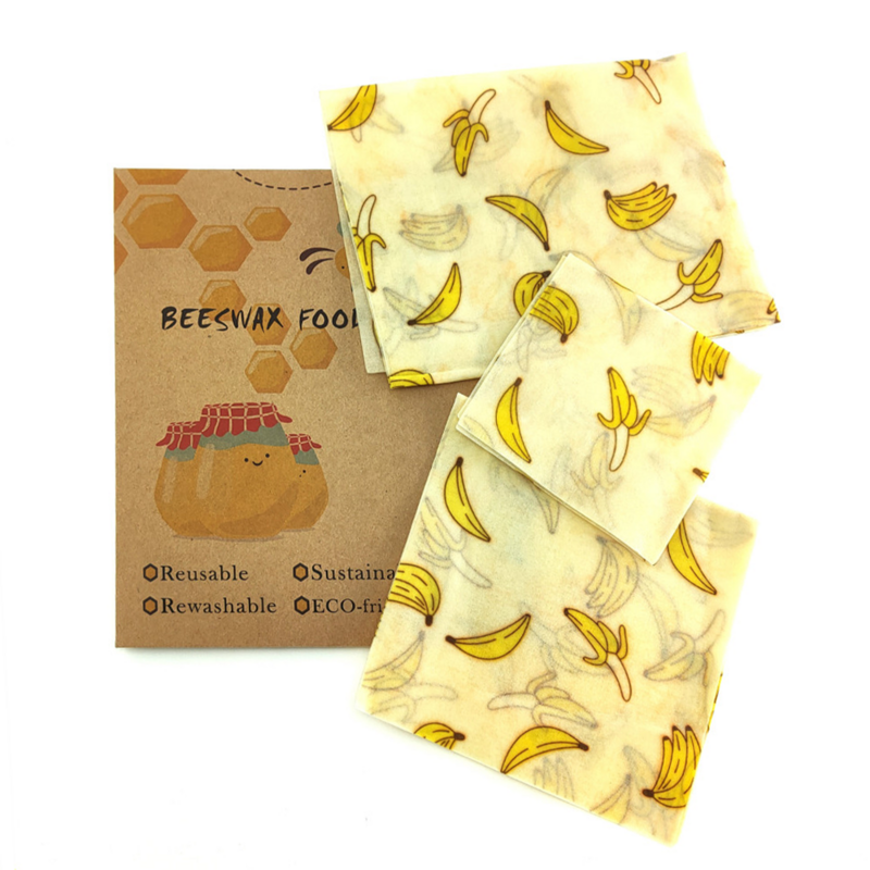 Reusable Beeswax Wrap Seal Food Fresh Keeping Wrap Lid Cover Stretch Vacuum Food Wrap Beeswax Cloth Sealer Washable Plastic Wrap