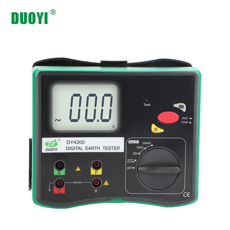 Цифровой прибор для проверки сопротивления заземления DUOYI DY4200, напряжение переменного тока, электрическое оборудование для защиты от молний, инструмент для обнаружения
