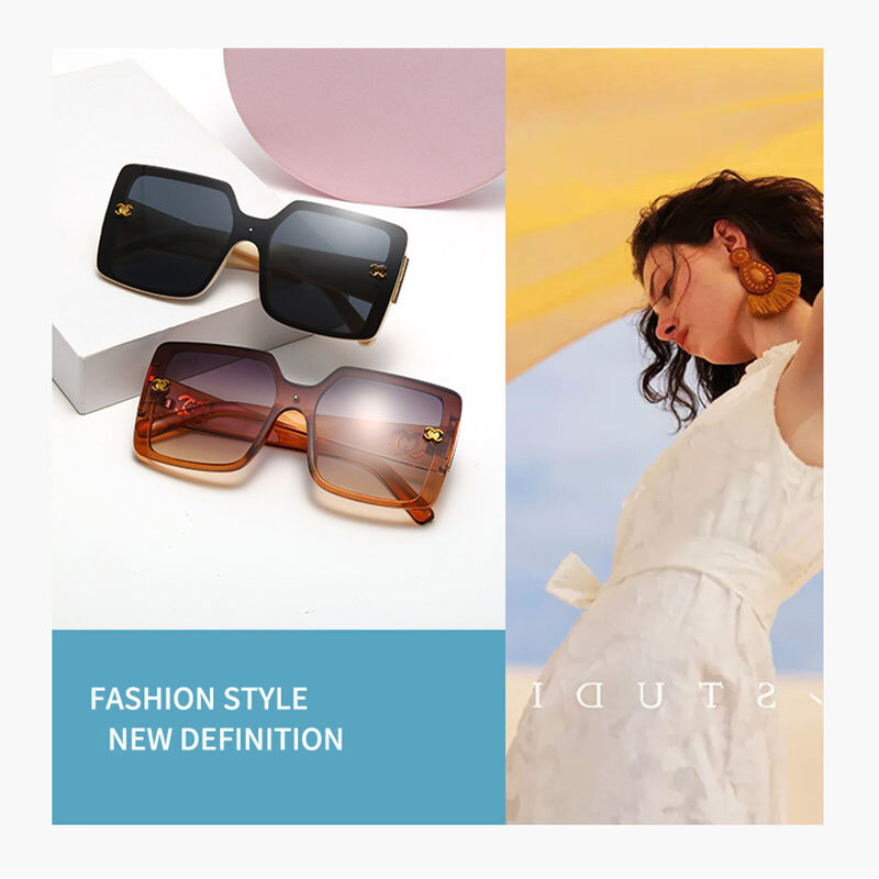 Luksusowe ponadgabarytowych kwadratowych kobiet okulary przeciwsłoneczne czarne imitacji luksusowe marki projektant 2022 nowe trendy okulary przeciwsłoneczne czerwone modne Retro
