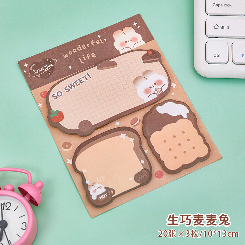 Memo Pad kombinasi pesan berbentuk khusus Notepad perekat kreatif dekorasi catatan lengket perlengkapan sekolah alat tulis Kawaii