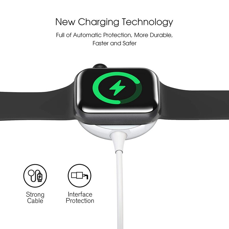 Chargeur sans fil Portable USB C pour IWatch 7 6 SE 5 4 Station de charge câble USB pour Apple Watch série 7 6 5 4 3 Type C