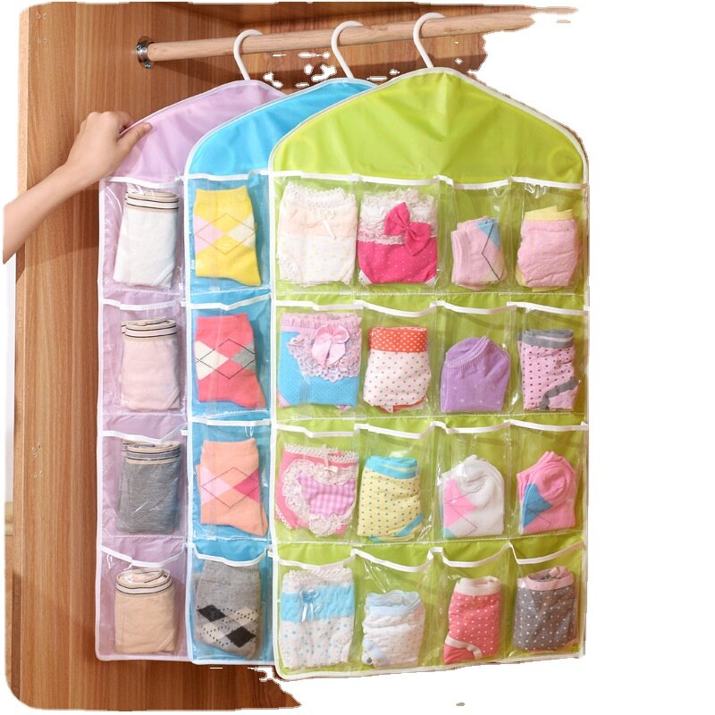 16 bolsos wall mounted guarda-roupa pendurar organizador diversos jóias sacos de armazenamento roupa interior cosméticos brinquedos organizador sacos novo