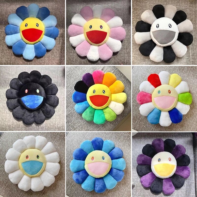 Best Quality Smile Sunflower Pillow Soft Flower Stuffed Doll Colorful Plush Toy Cushion Gift