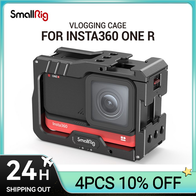 SmallRig – Vlog Cage en aluminium pour Insta360 ONE R Vlog, pliable, type GoPro, doigts de montage, 2798