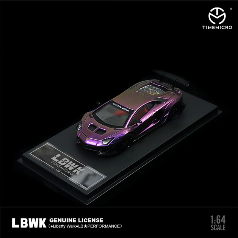 TM-modelo de coche Diorama de aleación púrpura, maqueta de coches en miniatura, coches de juguete, funciona con Tarmac, LBWK LP700 SUPRA, 1:64