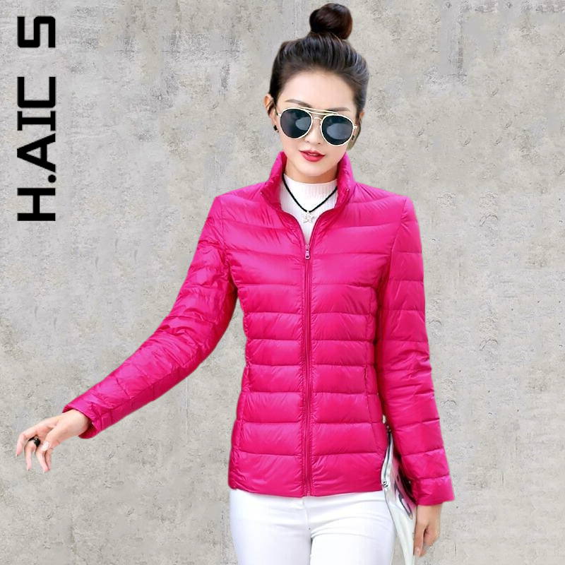 H.Aic S Portable Ultralight Down Coat Jacket Women Winter Windproof Women's Coat Stylish Cotton Coat Warm Parkas Snow Tops Coats