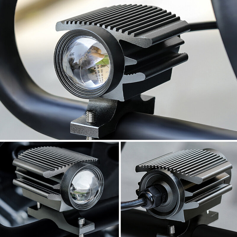 السوبر مشرق دراجة نارية LED المصباح ث/جهاز عرض صغير عدسة سيارة ATV القيادة الضباب ضوء دراجة نارية مساعدة الأضواء