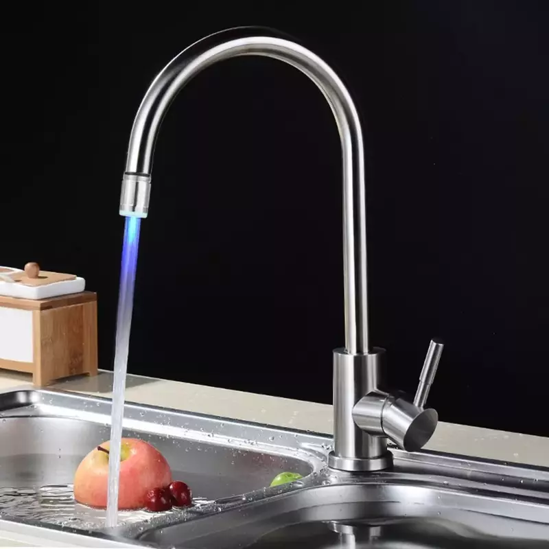 kitchen LED faucet tap Water Taps accessory temperature faucets sensor Heads attachment on the crane RGB Glow bathroom Drop ship
