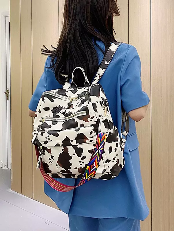 Allover Cow Pattern Backpack