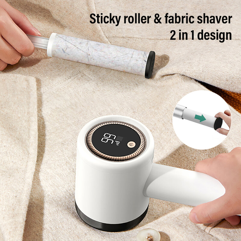 Lint Remover For Clothing Electric Fuzz Pellet Remover Sweater Fluff Fabric Shaver With Lint Roller 2 in 1 Rechargeable TC-003