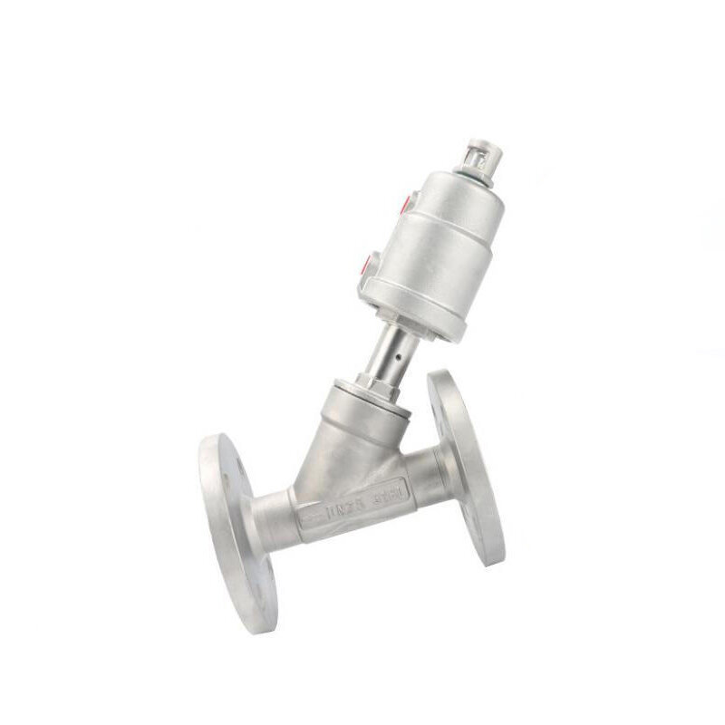 1" 304 Stainless Steel Pneumatic Flange Angle Seat Valve Gas Oil Steam Double/Single Acting Flange Angle Seat Valve