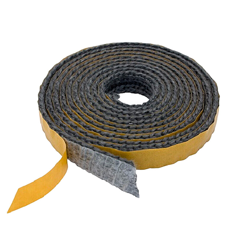 Tira de sellado de cuerda de estufa duradera, 18mm x 3mm, 2,5 m de longitud, sellos negros para puertas de chimenea, cinta de chimenea de fibra de vidrio