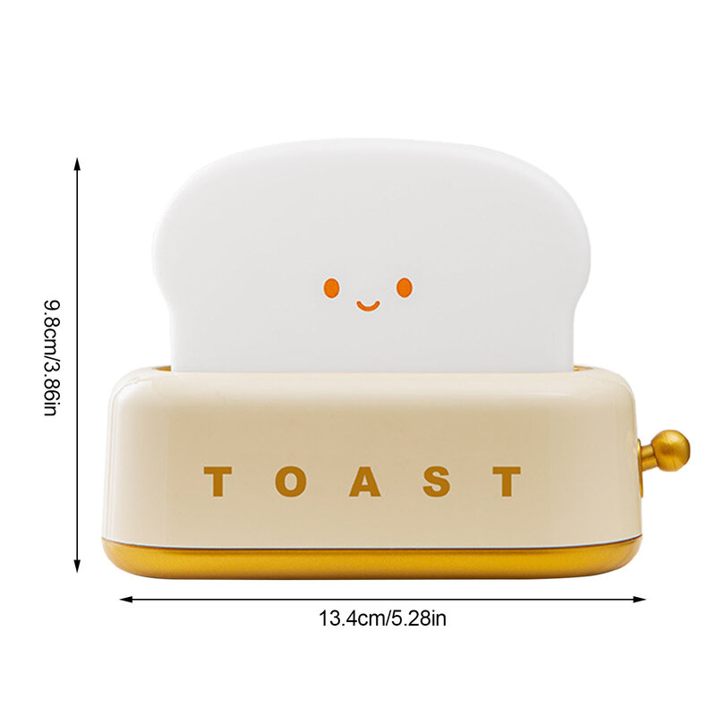 น่ารัก Toast Night Light Dimmable น่ารักขนมปัง Toast โคมไฟโคมไฟตั้งโต๊ะจับเวลาแบบพกพาข้างเตียงนอน Sleep สำหรับ