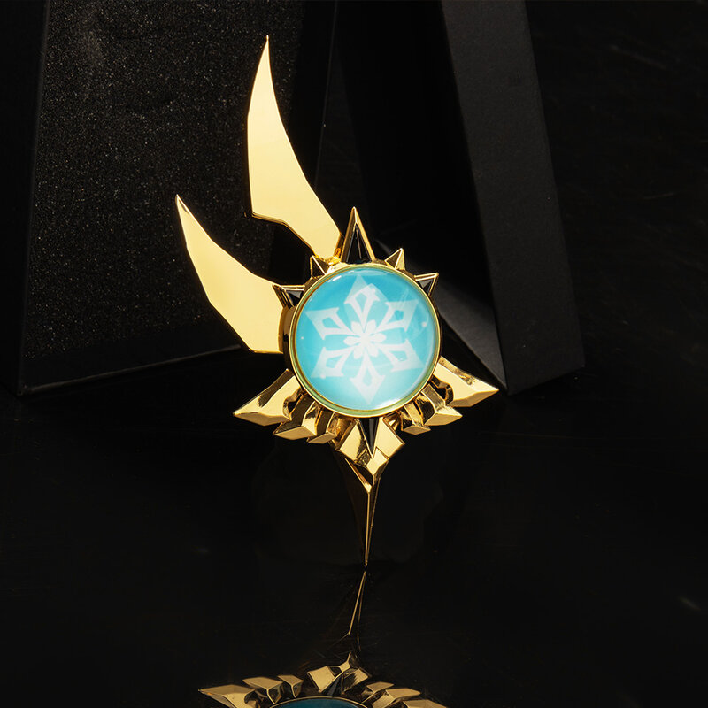 Genshin Impact Trinket Mondstadt Cryo Badge Brooch Pin Vision Of God Cosplay High Quality Eula Pins Fans Collection Prop