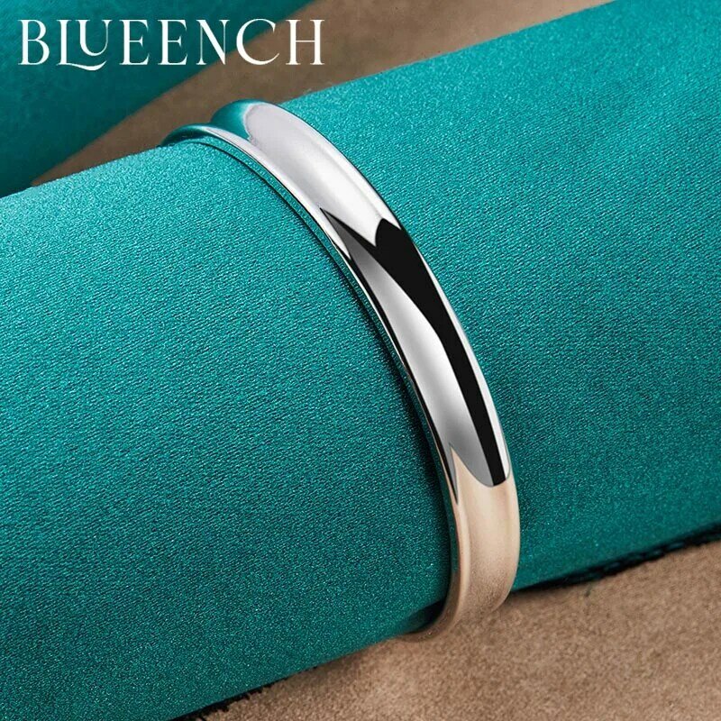 Blueench 925 prata esterlina 8mm pulseira simples é adequado para a data feminina festa moda glamour jóias