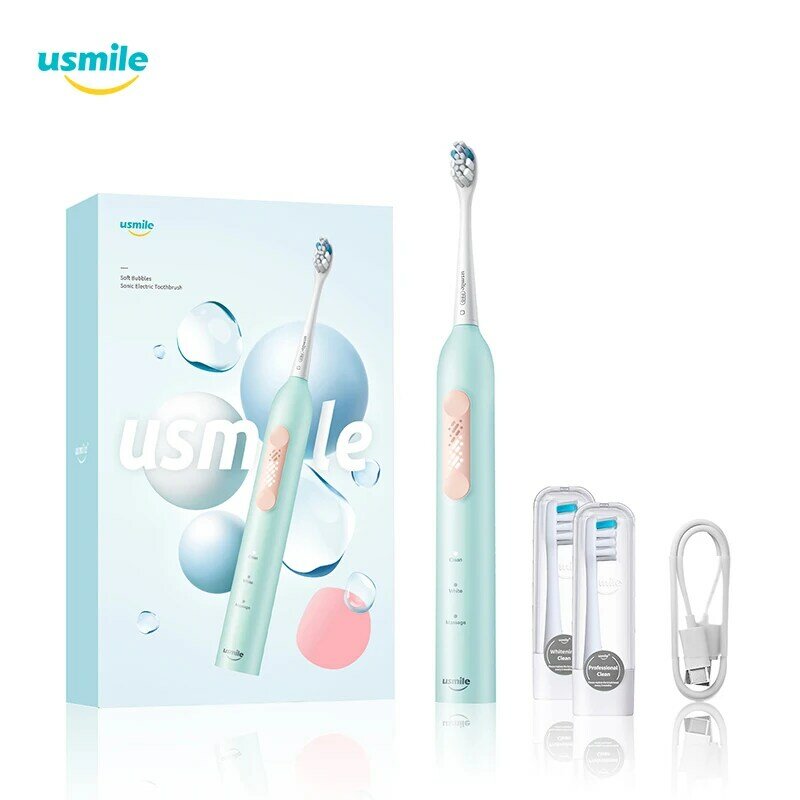 Ультразвуковая электрическая зубная щетка usmile P4 с мягкими пузырьками, быстрая зарядка от USB, водонепроницаемая IPX7 умная зубная щетка для чу...