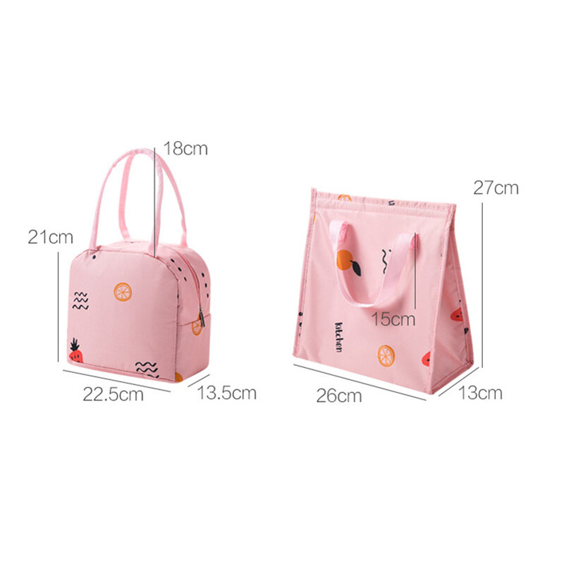 Oxford Cloth Lunch Bag for Children Cute Blue Pink Thermal Cooler Handbag Food Storage Bags Aluminum Film Insulated Container