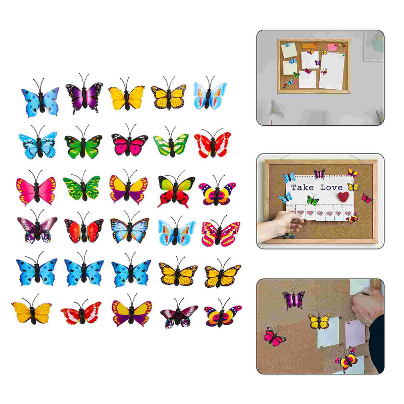 30 pçs decorativo polegar tachas borboletas thumbtacks foto parede polegar tachas cortiça placa push pin para foto escritório placa de boletim