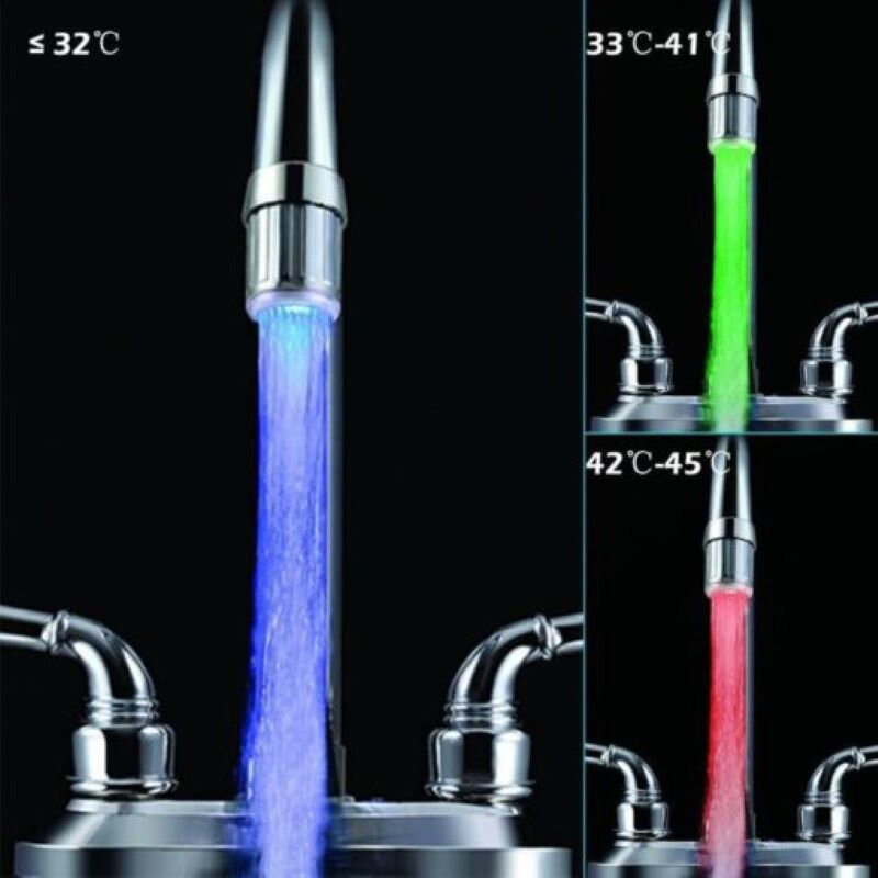 Czujnik kran LED filtr oczyszczający wodę czujnik temperatury Threecolor zmieniający kolory miniaturowe oświetlenie kranu urządzenia gospodarstwa domowego