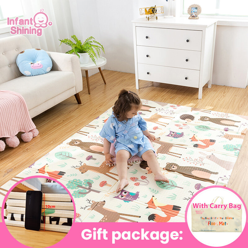 Infantil brilhante bebê jogar esteira xpe quebra-cabeça das crianças tapete engrossado tapete infantil do quarto bebê rastejando almofada dobrável tapete do bebê