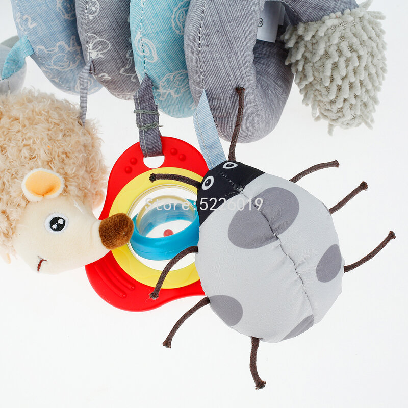 아기 유모차 편안한 박제 동물 딸랑이, 아기 침대 딸랑이 장난감 선물, 모바일 유아 유모차 장난감, 아기 걸이식 침대 벨 장난감