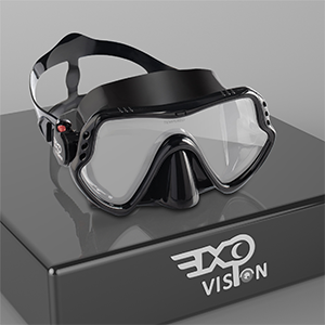 EXP VISION Schnorchel Tauchen Maske, Professionelle Schnorcheln Maske Getriebe, Ultra Clear Objektiv mit Breite Ansicht Gehärtetes Glas Brille