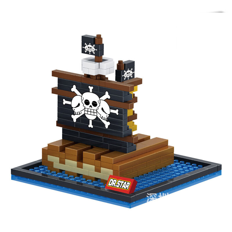 New pirate ship building blocks diy diamond particles pirate mini collection model children's birthday toys