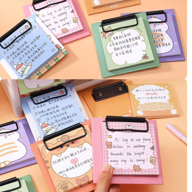 Tableau de Notes autocollantes Kawaii pour étudiants, joli Message créatif, Non collant, fournitures scolaires et de bureau