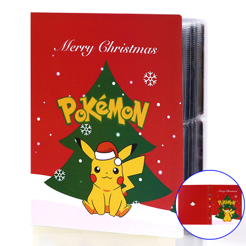Mới Pokemon 240 Chiếc Giáng Sinh Kiếm Lá Chắn Phiên Bản Album Thẻ Sách Phong Thư Giá Đỡ Chất Kết Dính Hoạt Hình VMAX Bộ Sưu Tập Thư Mục Quà Tặng