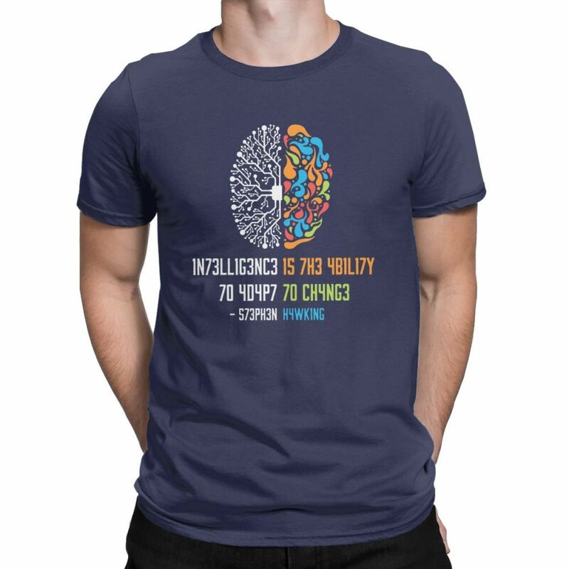 Kaus Oblong Kaus Oblong Pria Kecerdasan Adalah Kemampuan untuk Beradaptasi dengan Perubahan Kaus Slogan Sains Antik