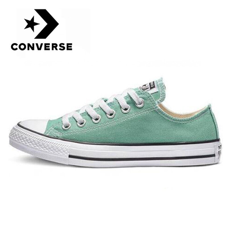 Converse-zapatillas de Skateboarding cómodas para hombre y mujer, zapatos de lona verdes, informales, auténticas y bajas, Chuck Taylor All Star
