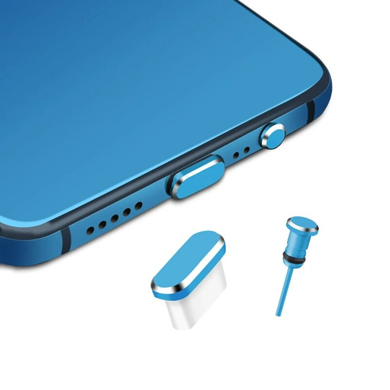 2ピース/セットタイプc携帯phonsアクセサリーカラフルな金属抗ダスト充電ドックプラグストッパーキャップカバーhuawei社xiaomi