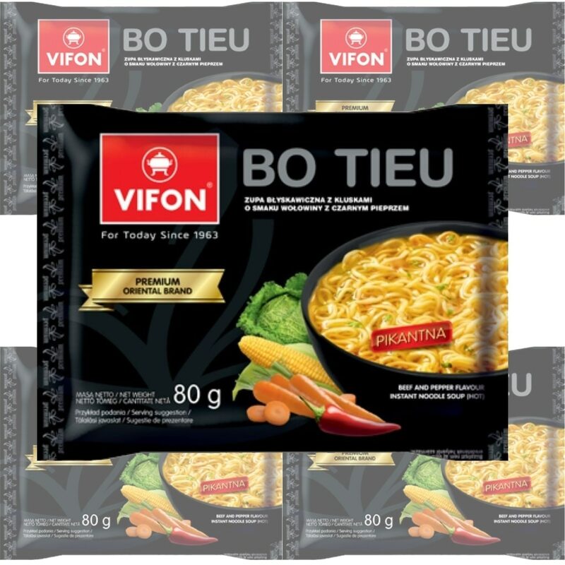 Лапша Быстрого Приготовления VIFON - Бо Тиеу (Перец И Овощи), 80 Г 5 Упаковок
