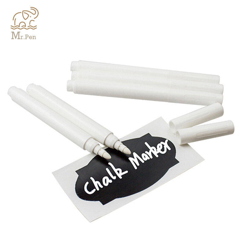 Wholesale 4/10pcs White Liquid Chalk Pens for Wall Sticker Blackboard Kitchen Jar Convenient Removable Mark Pen Stationery
