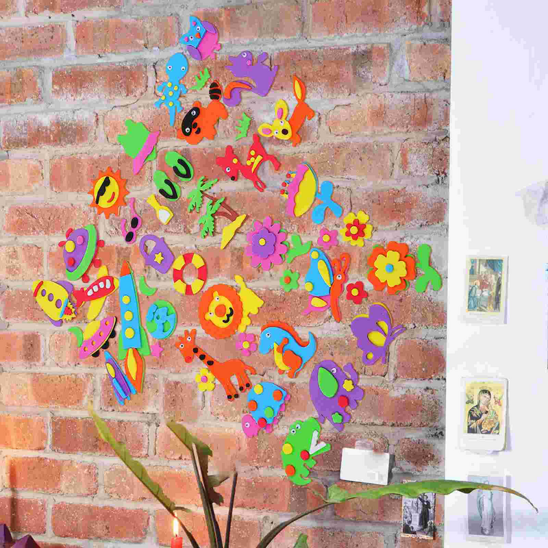 스티커 동물 스티커 접착제 아이 자기 푹신한 Diy 스폰지 꽃 3 공예 장식 모양 작은 대량 연령 레이블