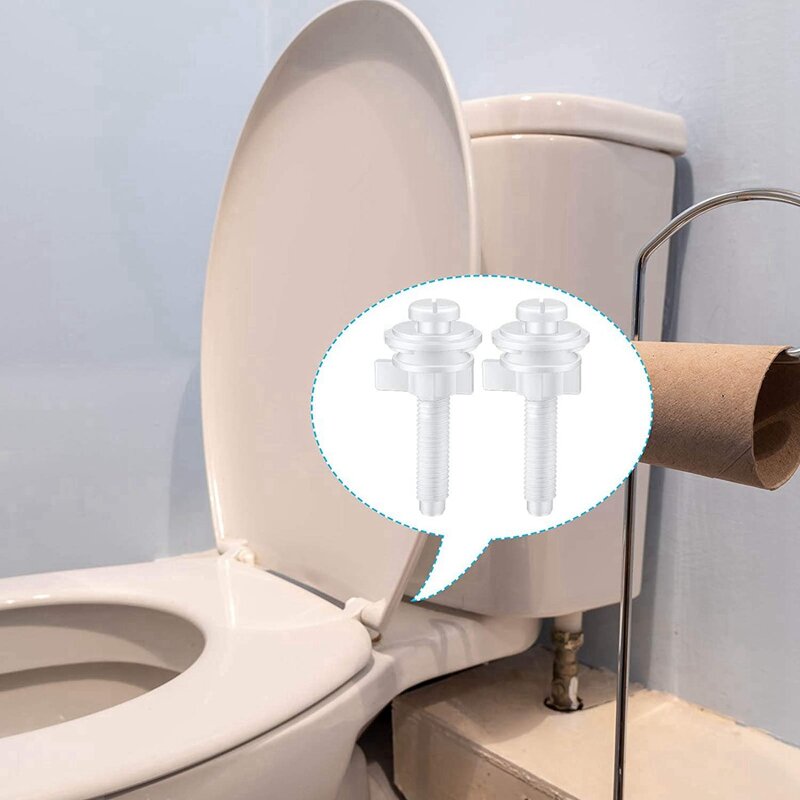 8-teilige Scharniers ch rauben für Toiletten sitze mit Kunststoff muttern und Unter leg scheiben Ersatzteil satz für Toiletten sitze