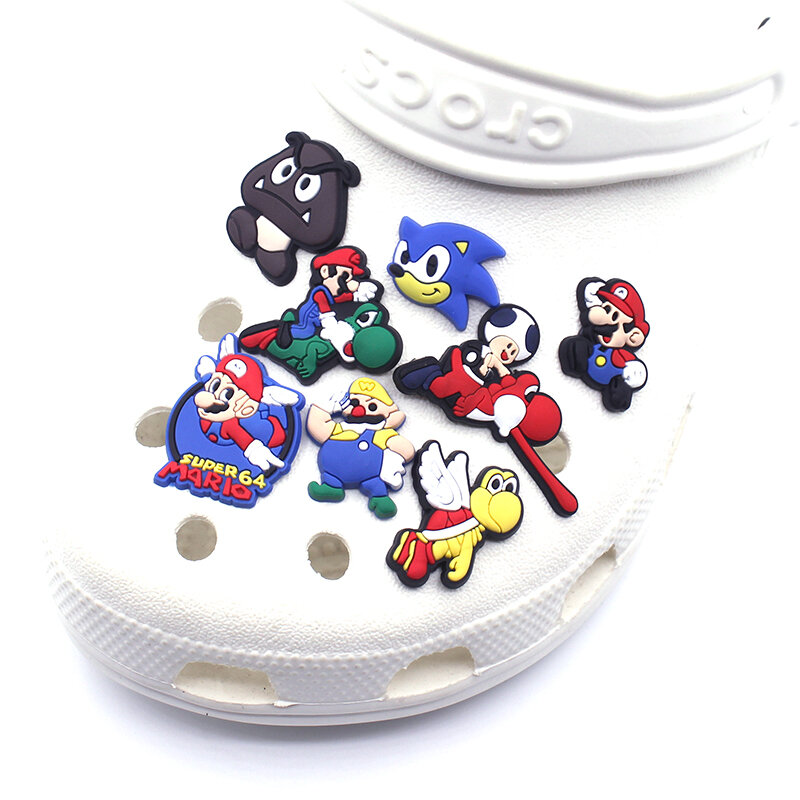 1pc Cartoon Game characte Jibz Shoe Charms Funny Toys Shoe Decoration Fit For Croc Clogs Sandals Accessories For Kids Party Gift