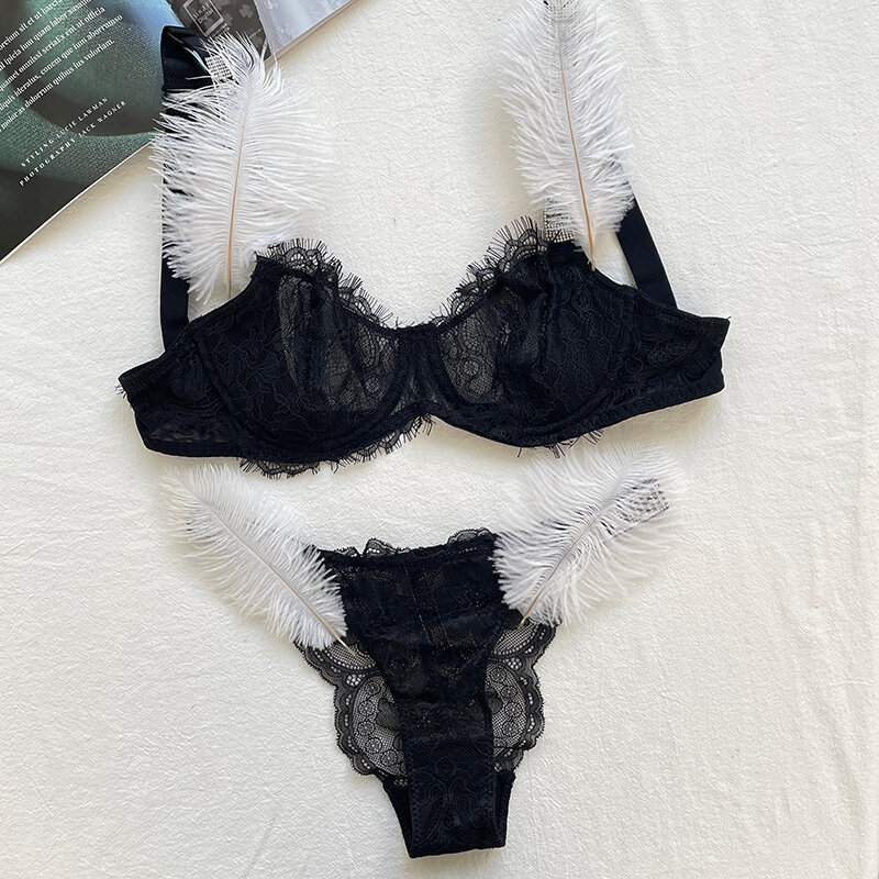 Sexy lingerie feminina novo laço perto conforto sutiã calcinha em forma de strass impressão cintura baixa ropa mujer calcinha de duas peças conjunto