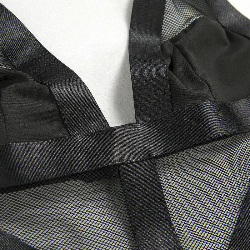 Body noir Sexy en dentelle pour femmes, Lingerie sensuelle, transparente, ajouré, sous-vêtements pour femmes, teddy, grande taille, S-3XL