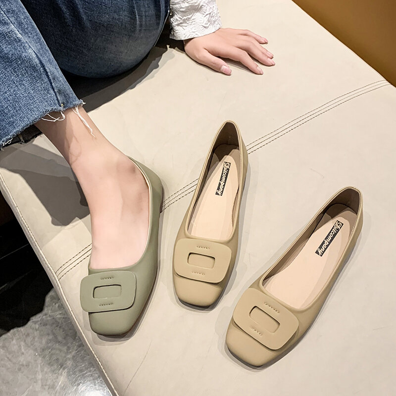Sepatu Kerja Wanita Nyaman untuk Bekerja Sepatu Balet Flat Musim Semi/Musim Gugur Sepatu untuk Wanita Kasual Dewasa Sepatu Flat Mary Jane