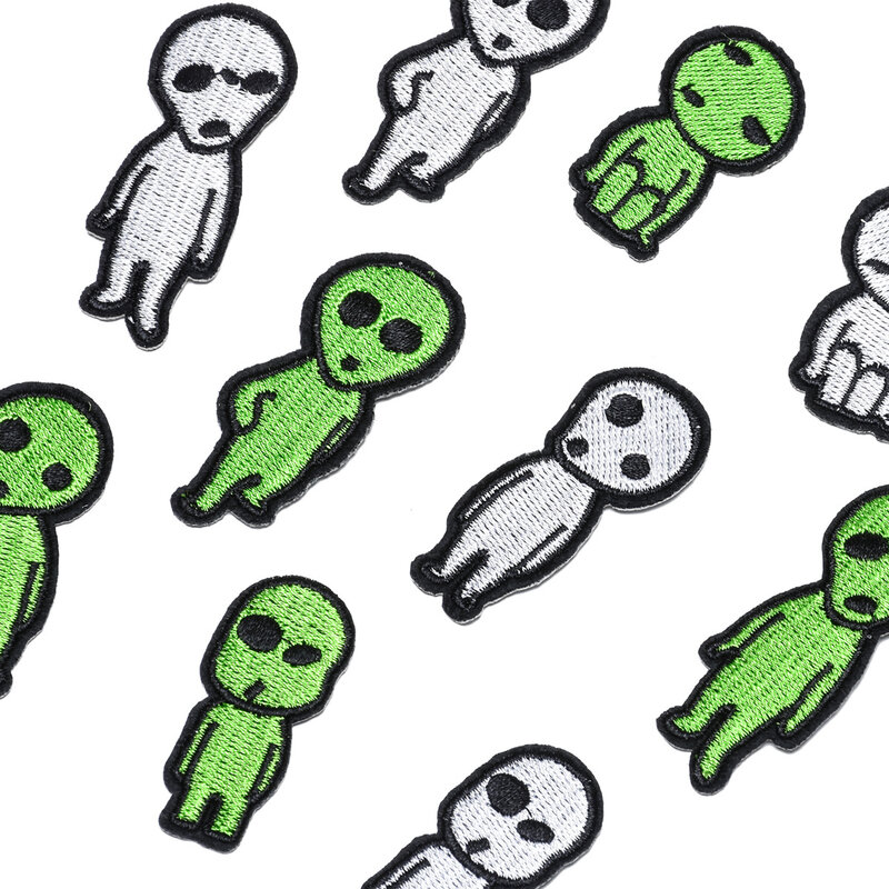 10 Pcs  Cartoon Alien  Iron on Embroidered Patches For on Clothes Jeans Hat Bag Sticker Sew DIY Patch Applique Badges Decor
