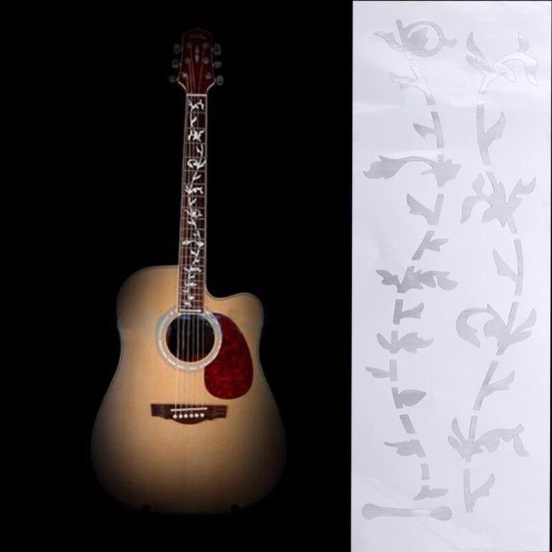 Guitarra acústica elétrica adesivos inlay decalque baixo ultra fino fretboard guitarra adesivo parte cordas instrumento decalques