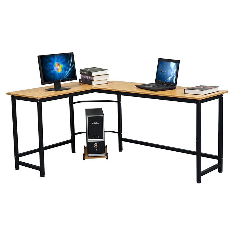 Two Colors L-ShapedL-Shaped Desktop Computer Desk  Computer Table PC Desk Rotating Corner Desk; Modern Office Study Workstation
