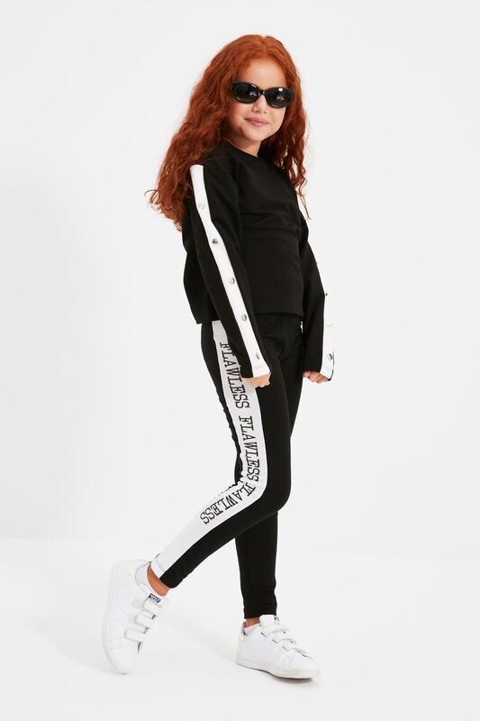 Trendyol – legging tricoté avec Slogan imprimé, pour femme et enfant