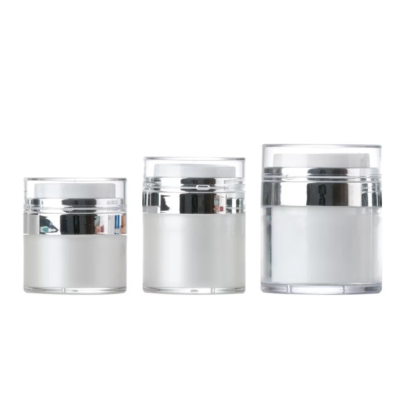 15G 30G 50G 100G Cosmetic Jar Acrylic Cream Refillable Cans Vacuum Bottle Press Style Cream Jar Vials Airless Cosmetic Container