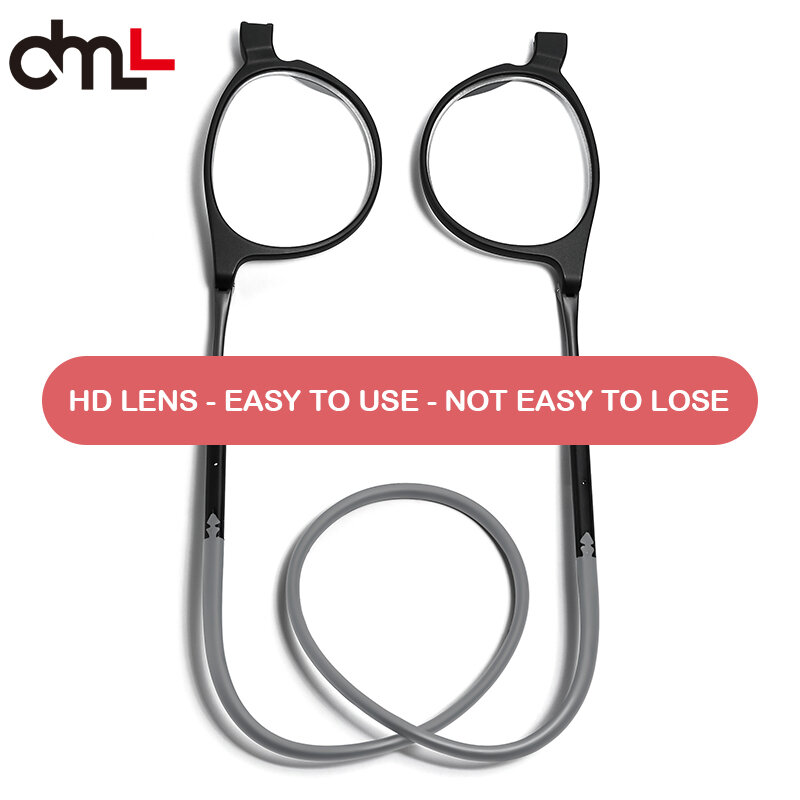 DML Kacamata Baca Pria dan Wanita Bahan Ultra Ringan TR90 Multi Warna Oval Kacamata Baca Leher Dapat Disesuaikan Portabel