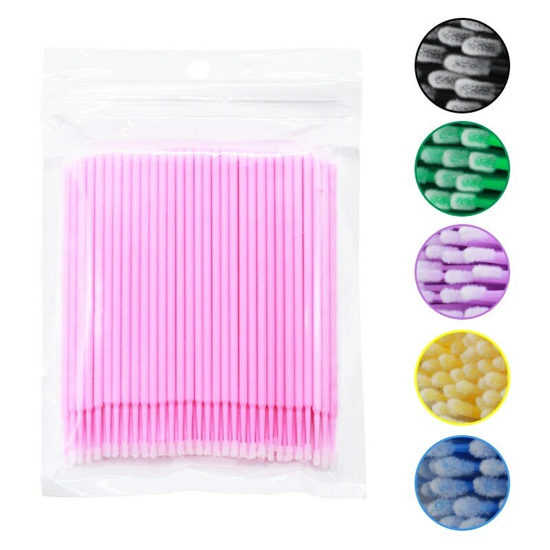 300 Stks/zak Wegwerp Microbrush Wimpers Uitbreiding Individuele Lash Verwijderen Wattenstaafje Micro Borstel Voor Wimper Extensions Tools