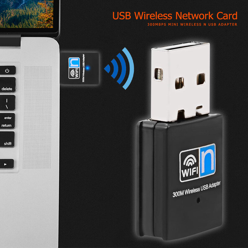 300Mbps 2.4GHz USB 2.0 adattatore WiFi Dongle WiFi 802.11 scheda di rete Wireless n/g/b per Computer Desktop PC portatile
